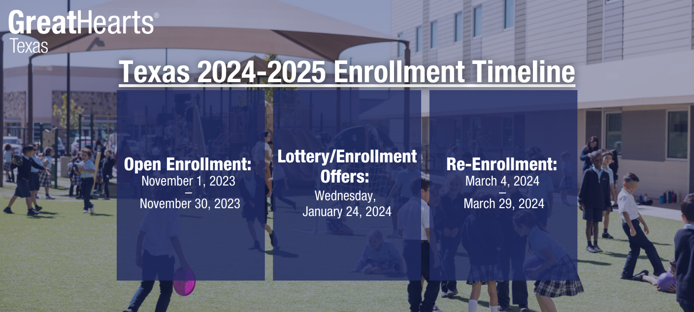Enrollment Timeline Great Hearts Texas
