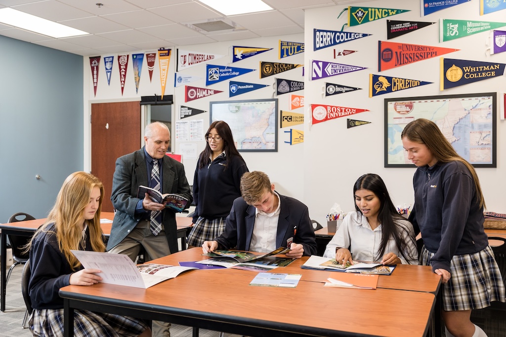 Great Hearts Northern Oaks Upper School students participating in college counseling
